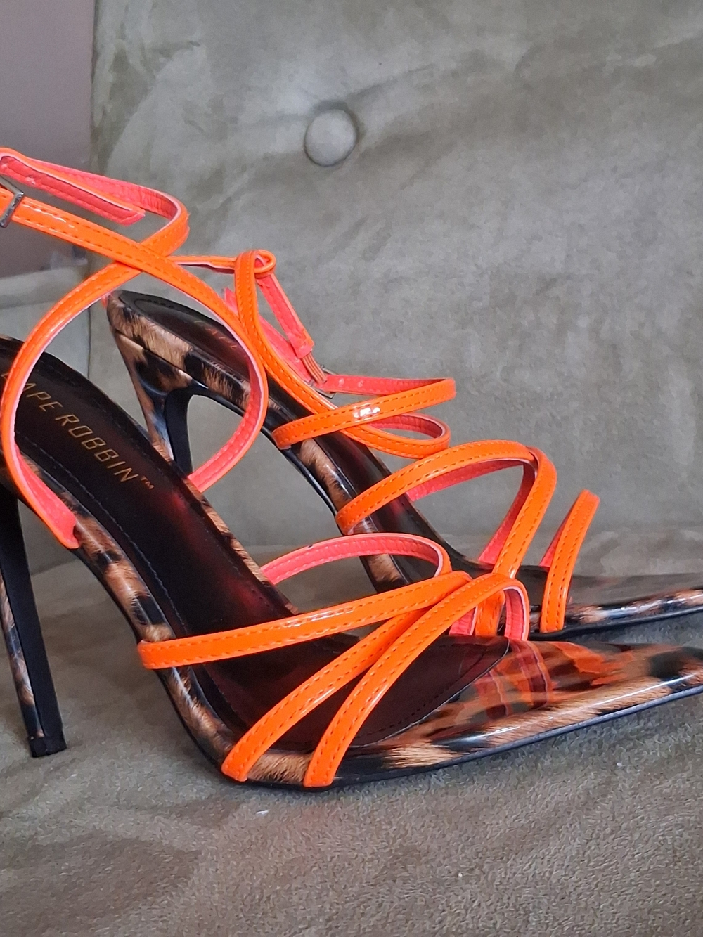 Orange Strappy High Heel Sandals by Cape Robbin